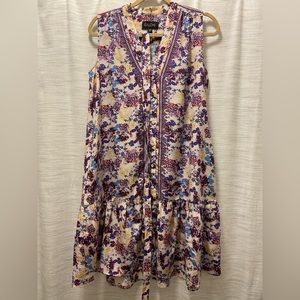 Saloni printed dress size 6 with belt